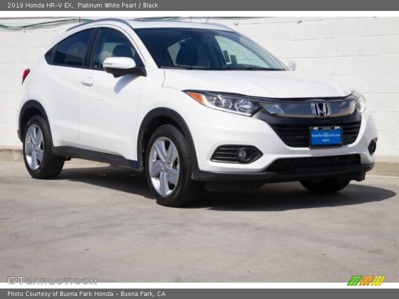 Platinum White Pearl / Black 2019 Honda HR-V EX