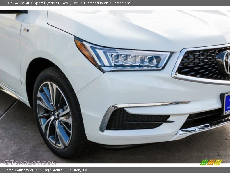 White Diamond Pearl / Parchment 2019 Acura MDX Sport Hybrid SH-AWD