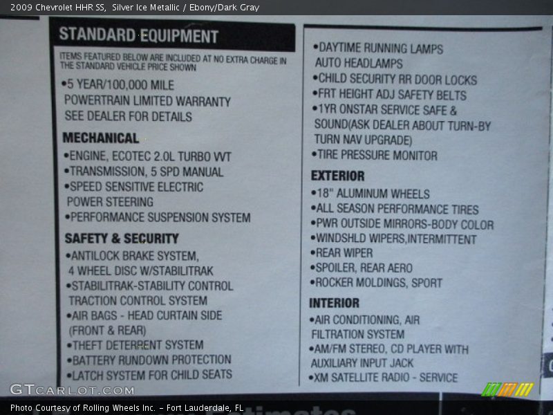 Silver Ice Metallic / Ebony/Dark Gray 2009 Chevrolet HHR SS