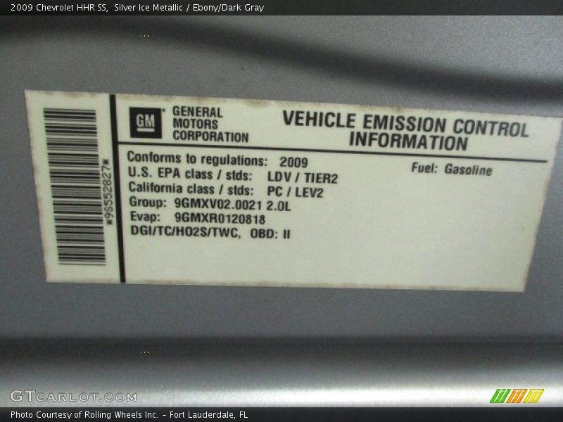 Silver Ice Metallic / Ebony/Dark Gray 2009 Chevrolet HHR SS