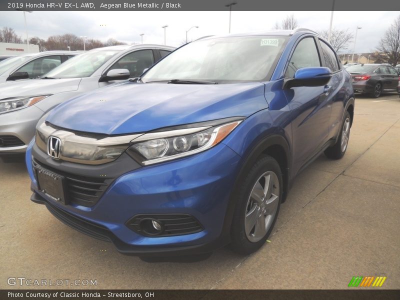 Aegean Blue Metallic / Black 2019 Honda HR-V EX-L AWD