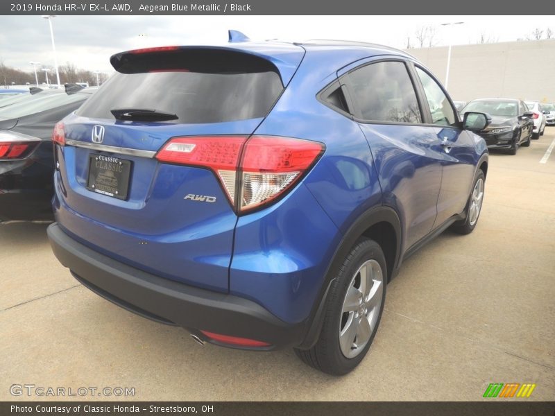 Aegean Blue Metallic / Black 2019 Honda HR-V EX-L AWD