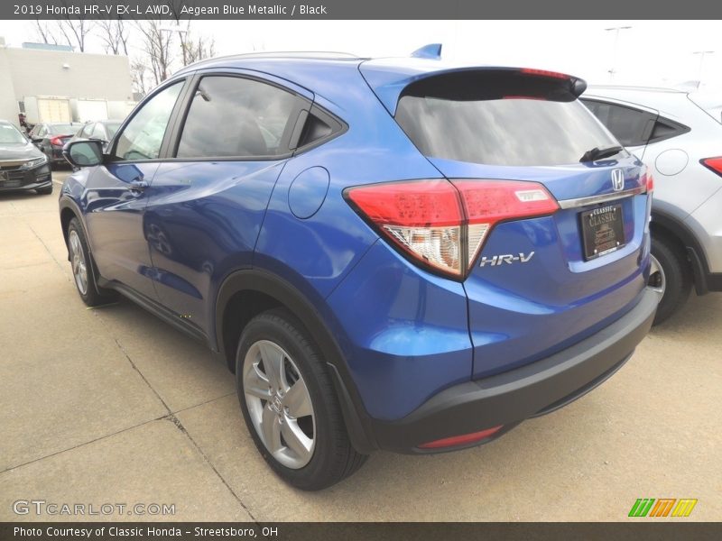 Aegean Blue Metallic / Black 2019 Honda HR-V EX-L AWD