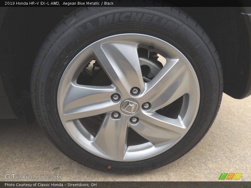 Aegean Blue Metallic / Black 2019 Honda HR-V EX-L AWD