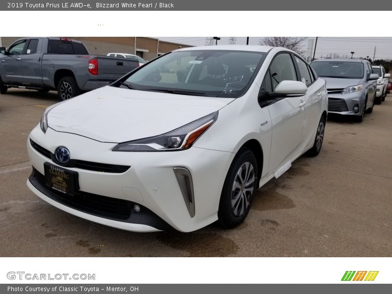 Blizzard White Pearl / Black 2019 Toyota Prius LE AWD-e