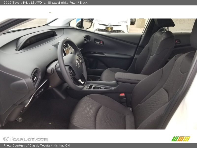 Blizzard White Pearl / Black 2019 Toyota Prius LE AWD-e