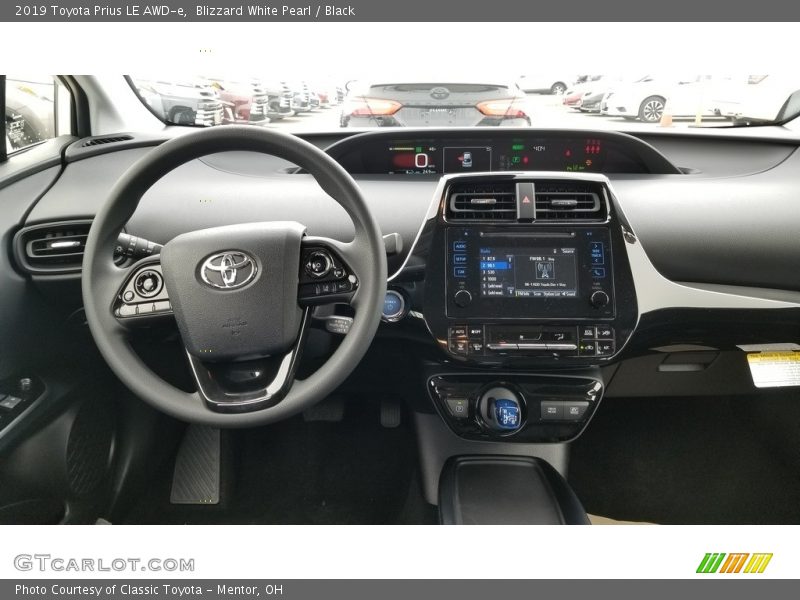 Blizzard White Pearl / Black 2019 Toyota Prius LE AWD-e