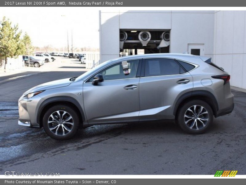 Nebula Gray Pearl / Rioja Red 2017 Lexus NX 200t F Sport AWD
