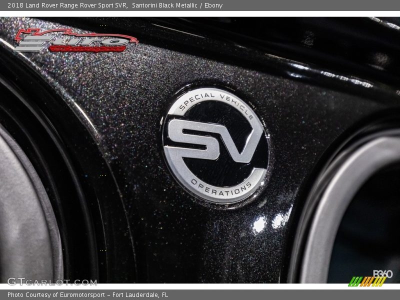 Santorini Black Metallic / Ebony 2018 Land Rover Range Rover Sport SVR