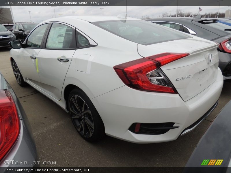 Platinum White Pearl / Black 2019 Honda Civic Touring Sedan