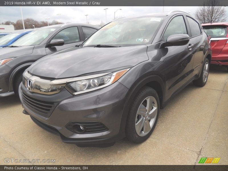 Modern Steel Metallic / Gray 2019 Honda HR-V EX AWD