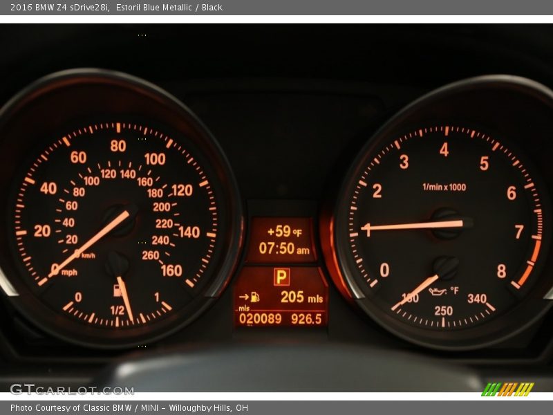 Estoril Blue Metallic / Black 2016 BMW Z4 sDrive28i