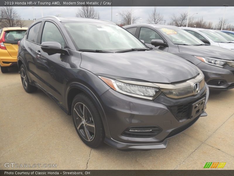 Modern Steel Metallic / Gray 2019 Honda HR-V Touring AWD