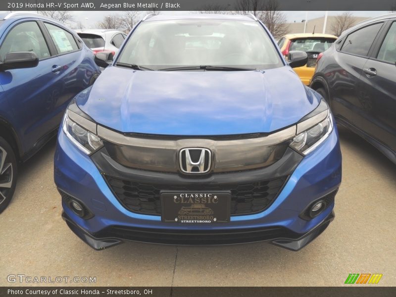 Aegean Blue Metallic / Black 2019 Honda HR-V Sport AWD