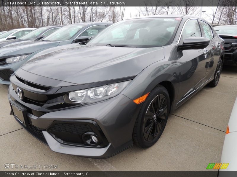 Polished Metal Metallic / Black/Ivory 2019 Honda Civic EX Hatchback