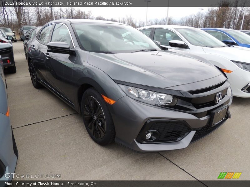 Polished Metal Metallic / Black/Ivory 2019 Honda Civic EX Hatchback