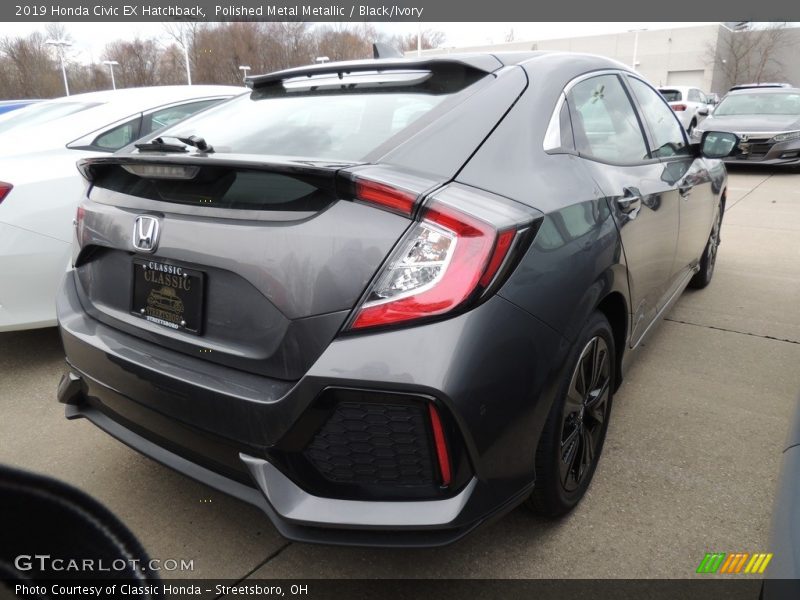 Polished Metal Metallic / Black/Ivory 2019 Honda Civic EX Hatchback