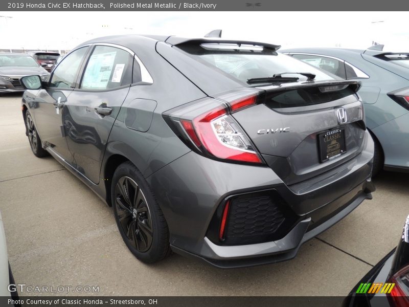 Polished Metal Metallic / Black/Ivory 2019 Honda Civic EX Hatchback