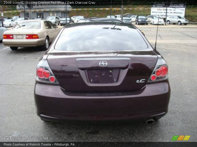 Sizzling Crimson Red Mica / Dark Charcoal Gray 2008 Scion tC