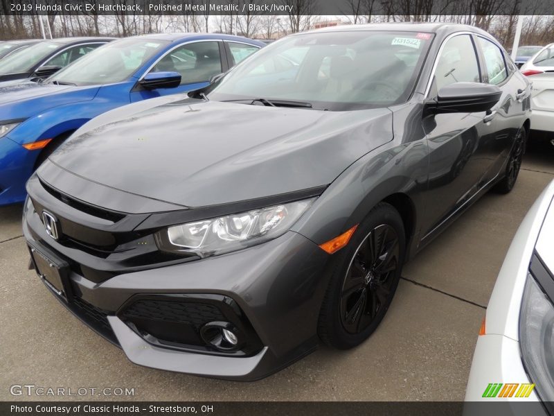 Polished Metal Metallic / Black/Ivory 2019 Honda Civic EX Hatchback