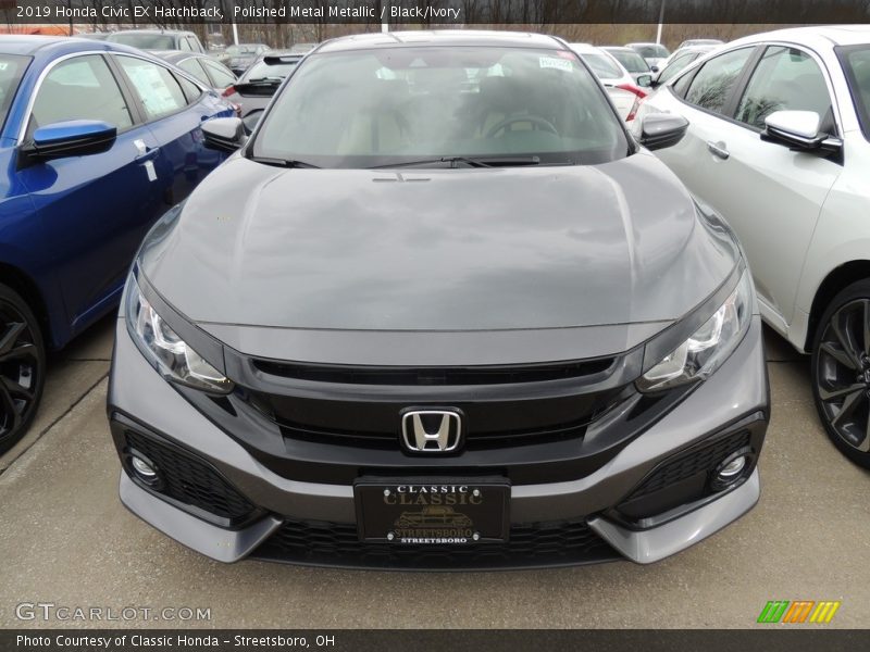 Polished Metal Metallic / Black/Ivory 2019 Honda Civic EX Hatchback