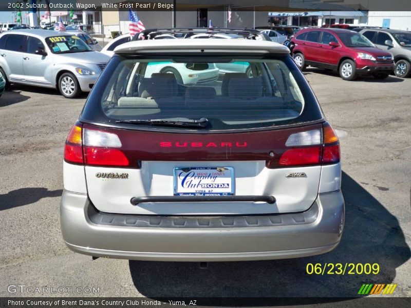 White Frost Pearl / Beige 2002 Subaru Outback Wagon