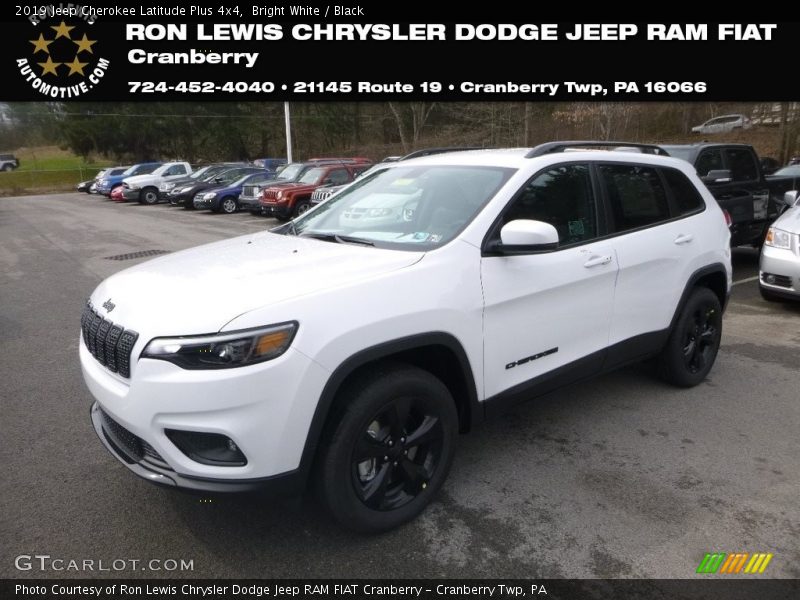 Bright White / Black 2019 Jeep Cherokee Latitude Plus 4x4