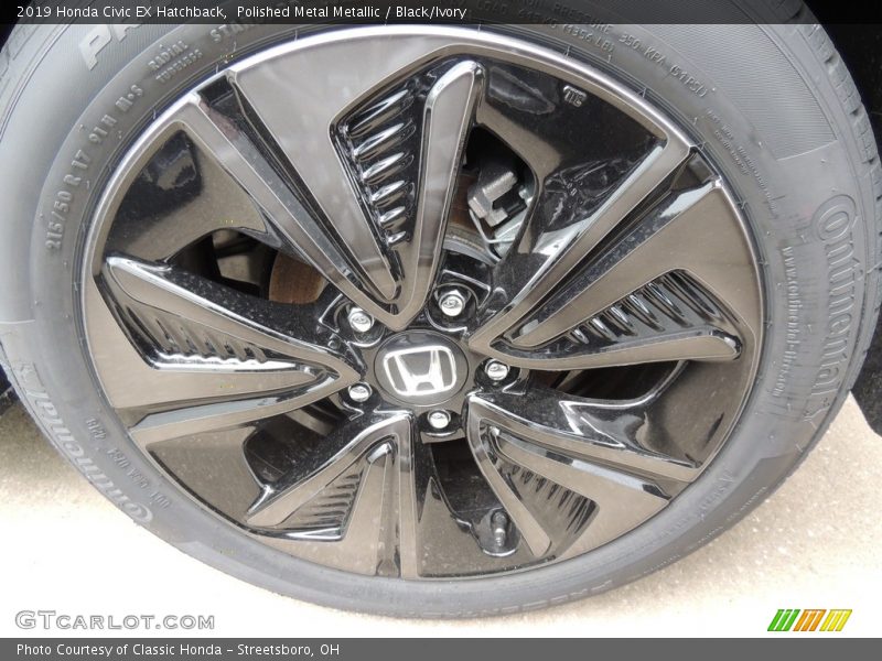 Polished Metal Metallic / Black/Ivory 2019 Honda Civic EX Hatchback