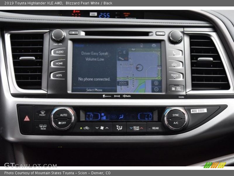 Blizzard Pearl White / Black 2019 Toyota Highlander XLE AWD