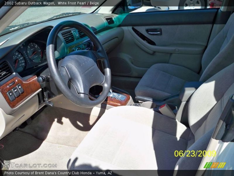 White Frost Pearl / Beige 2002 Subaru Outback Wagon