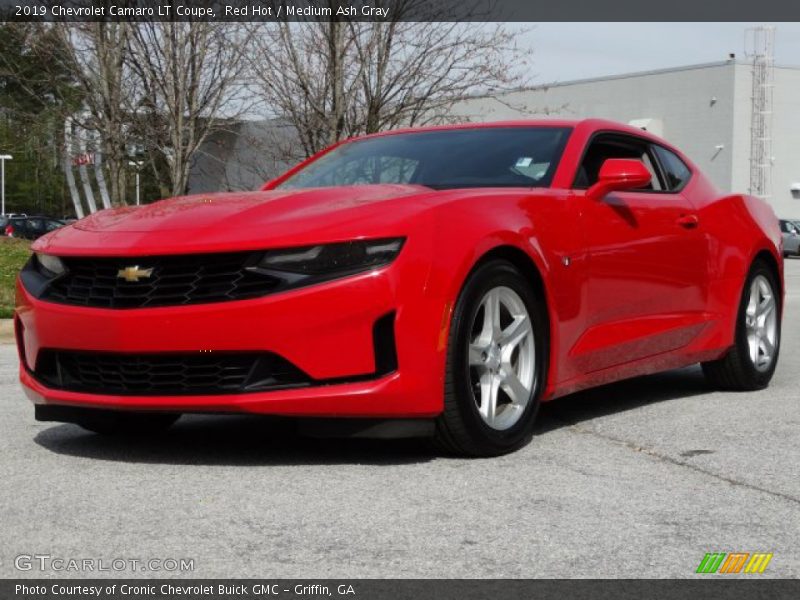 Red Hot / Medium Ash Gray 2019 Chevrolet Camaro LT Coupe