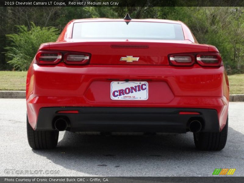 Red Hot / Medium Ash Gray 2019 Chevrolet Camaro LT Coupe
