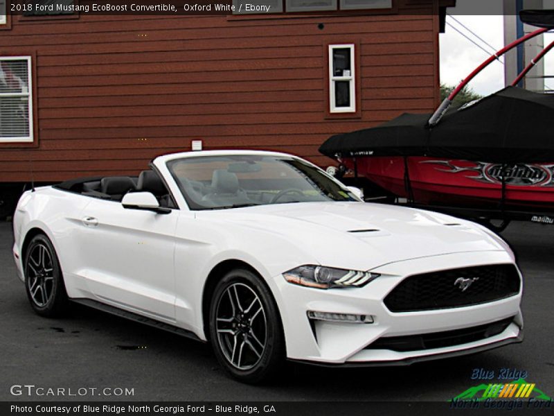 Oxford White / Ebony 2018 Ford Mustang EcoBoost Convertible