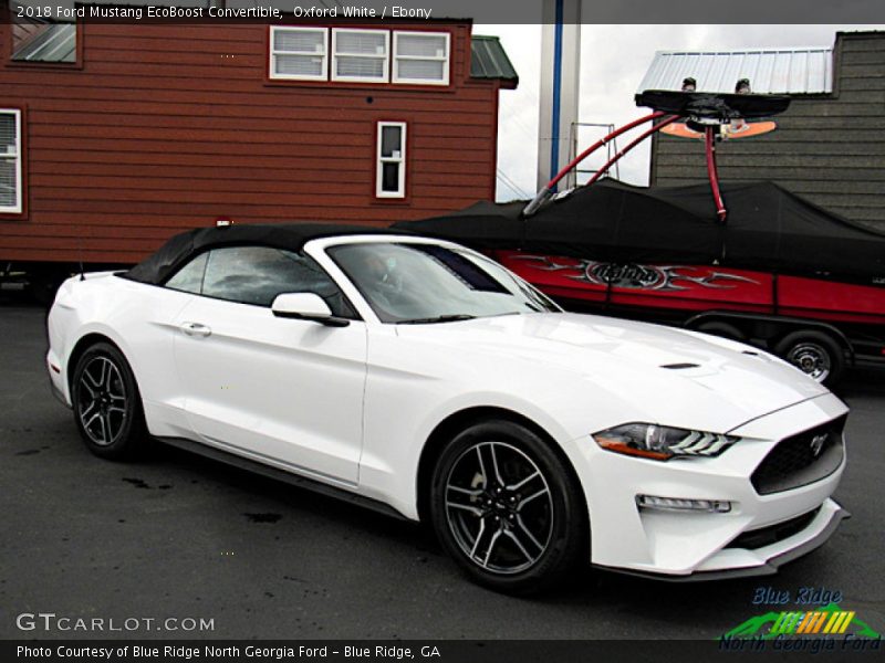 Oxford White / Ebony 2018 Ford Mustang EcoBoost Convertible