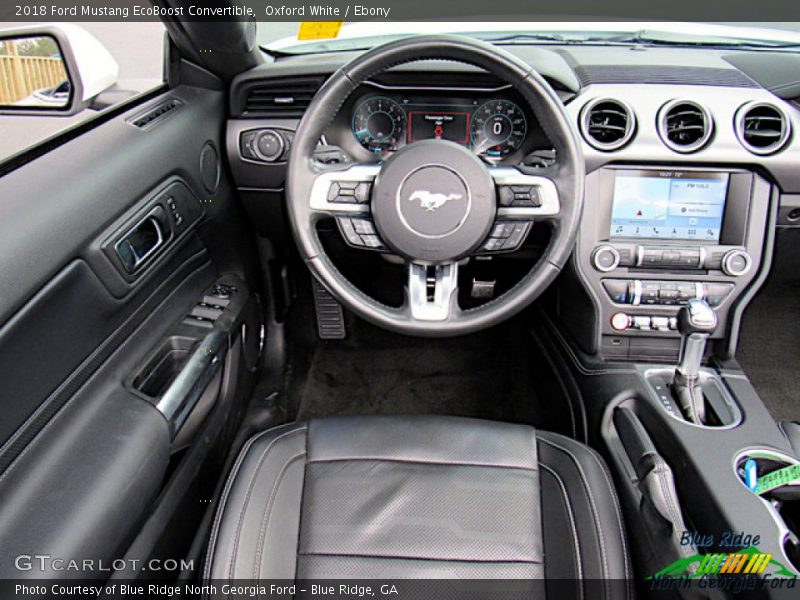 Oxford White / Ebony 2018 Ford Mustang EcoBoost Convertible