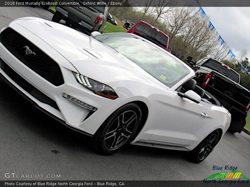 Oxford White / Ebony 2018 Ford Mustang EcoBoost Convertible