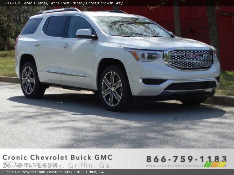 White Frost Tricoat / Cocoa/Light Ash Gray 2019 GMC Acadia Denali