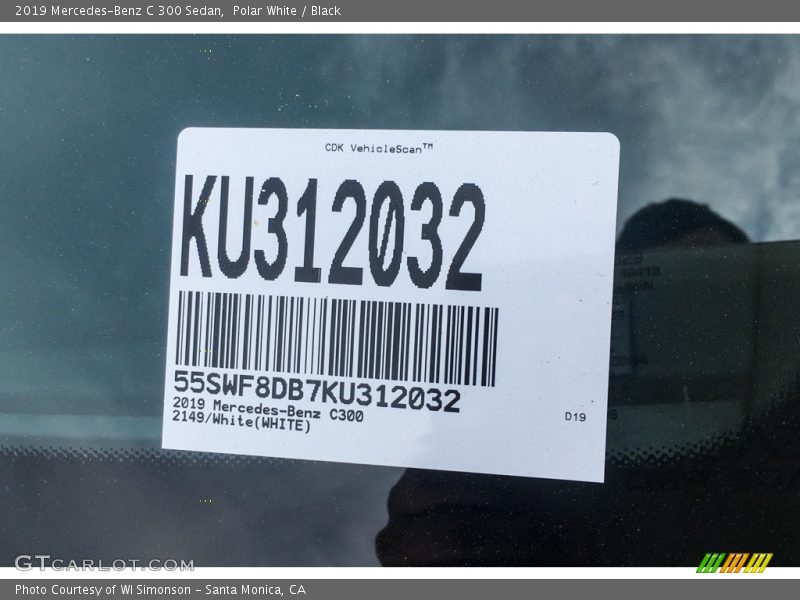 Polar White / Black 2019 Mercedes-Benz C 300 Sedan