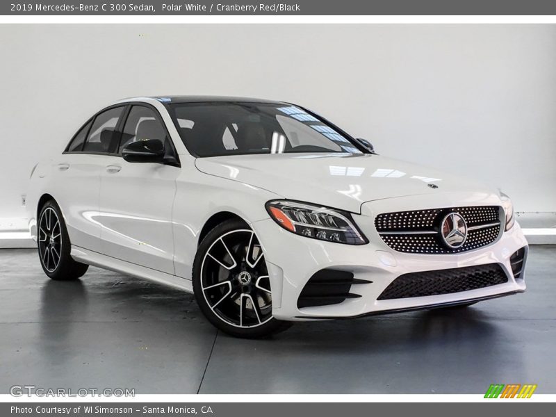 Polar White / Cranberry Red/Black 2019 Mercedes-Benz C 300 Sedan