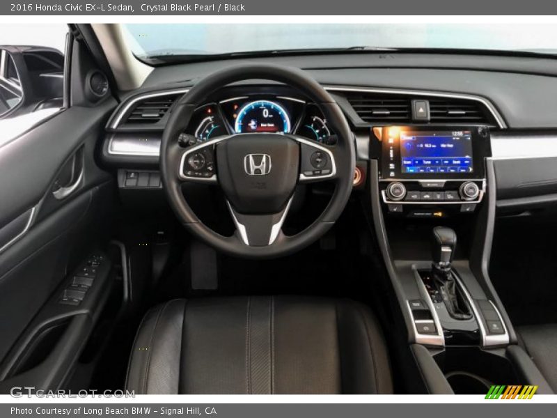 Crystal Black Pearl / Black 2016 Honda Civic EX-L Sedan