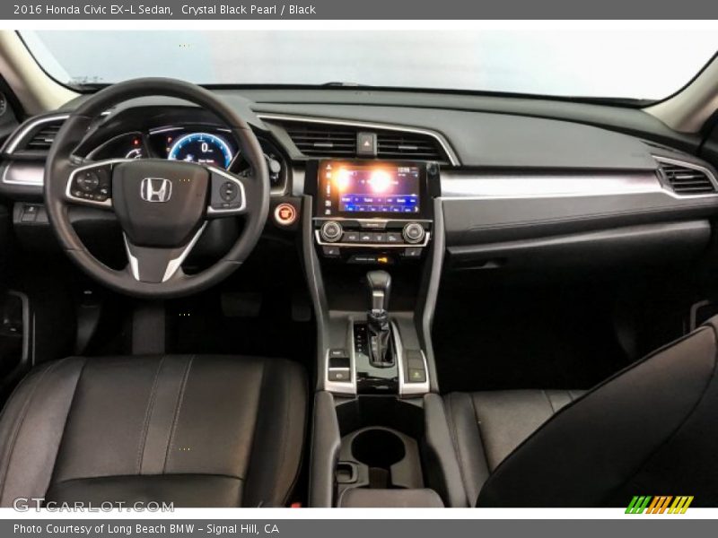 Crystal Black Pearl / Black 2016 Honda Civic EX-L Sedan