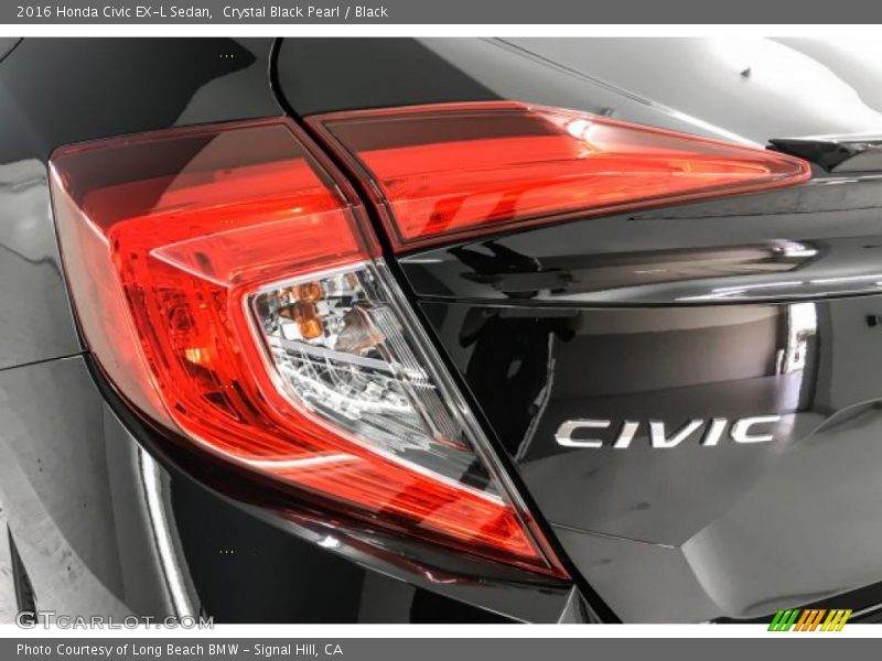Crystal Black Pearl / Black 2016 Honda Civic EX-L Sedan