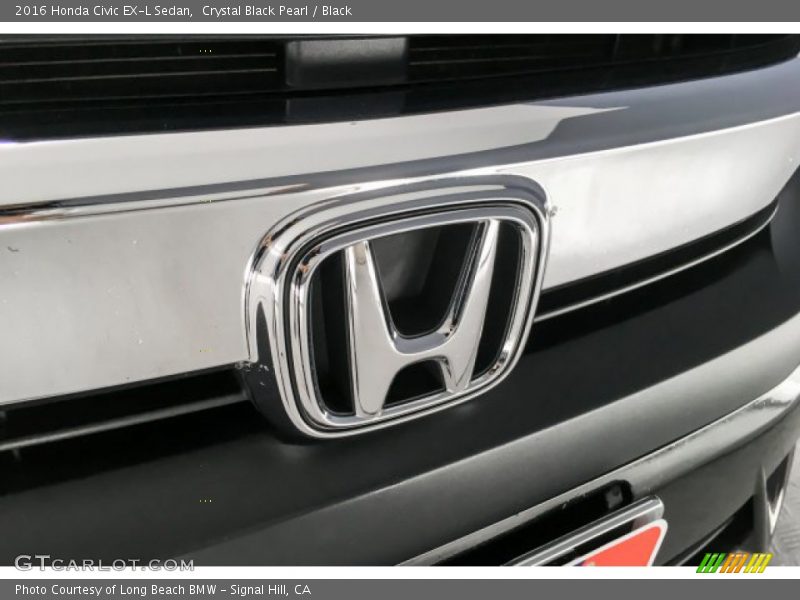 Crystal Black Pearl / Black 2016 Honda Civic EX-L Sedan