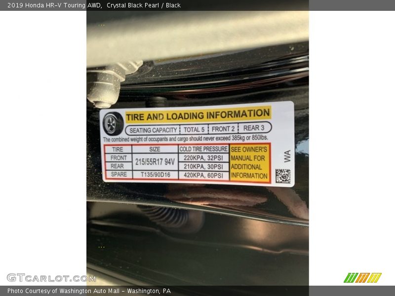 Crystal Black Pearl / Black 2019 Honda HR-V Touring AWD