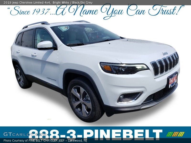 Bright White / Black/Ski Grey 2019 Jeep Cherokee Limited 4x4