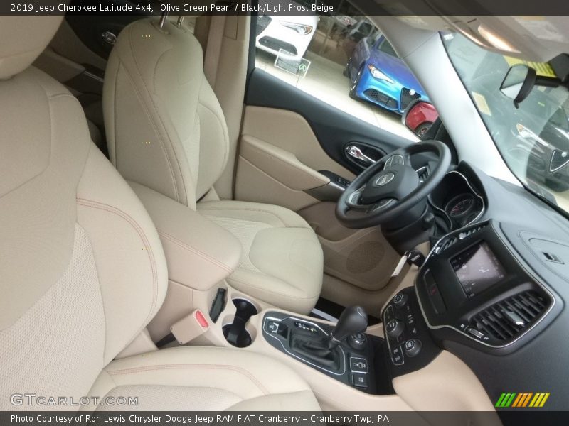 Olive Green Pearl / Black/Light Frost Beige 2019 Jeep Cherokee Latitude 4x4