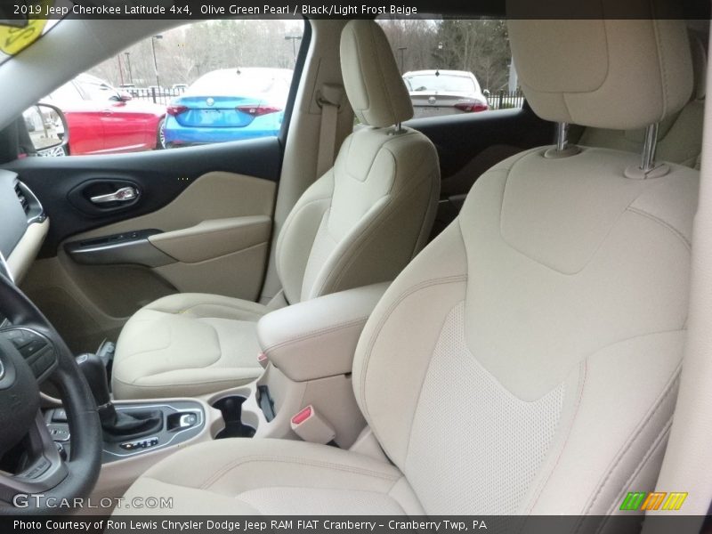 Olive Green Pearl / Black/Light Frost Beige 2019 Jeep Cherokee Latitude 4x4
