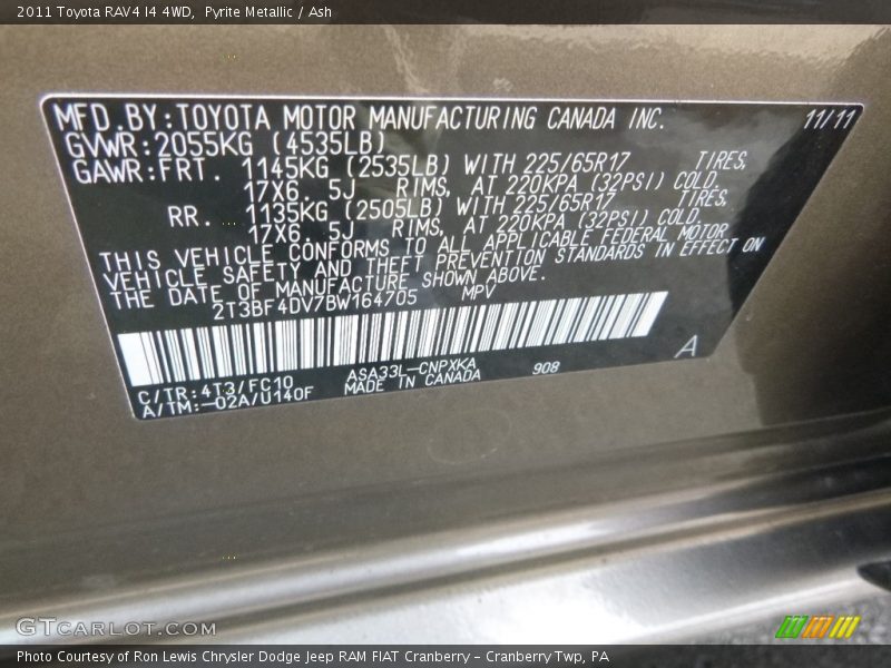 Pyrite Metallic / Ash 2011 Toyota RAV4 I4 4WD