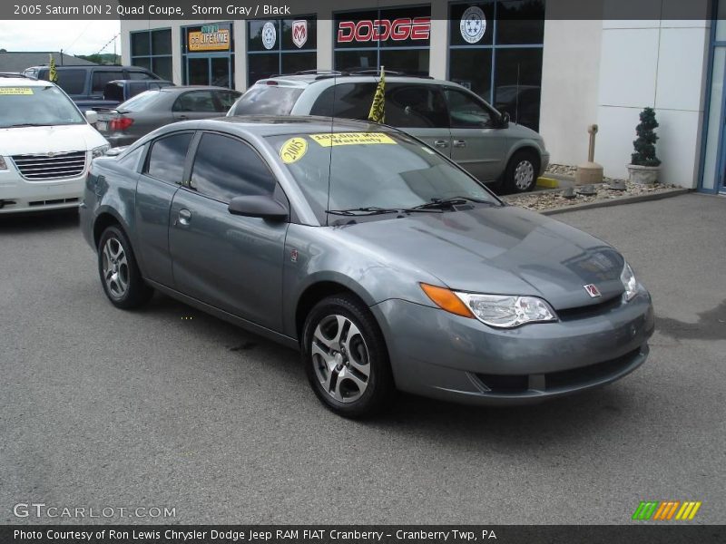 Storm Gray / Black 2005 Saturn ION 2 Quad Coupe