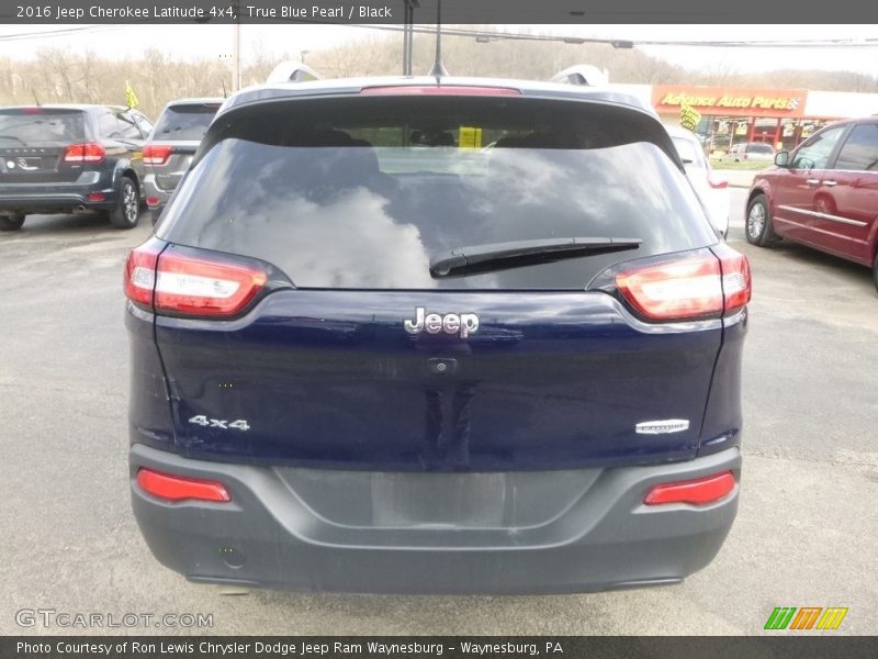 True Blue Pearl / Black 2016 Jeep Cherokee Latitude 4x4